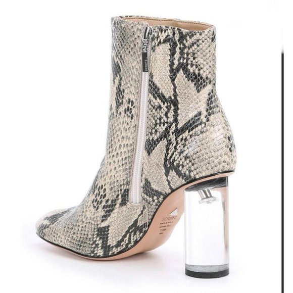 SCHUTZ Pally Snake Print Clear Heel Booties NWOB 8 - Picture 3 of 13